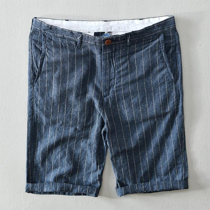 Massimiliano Gestreifte Leinen-Shorts