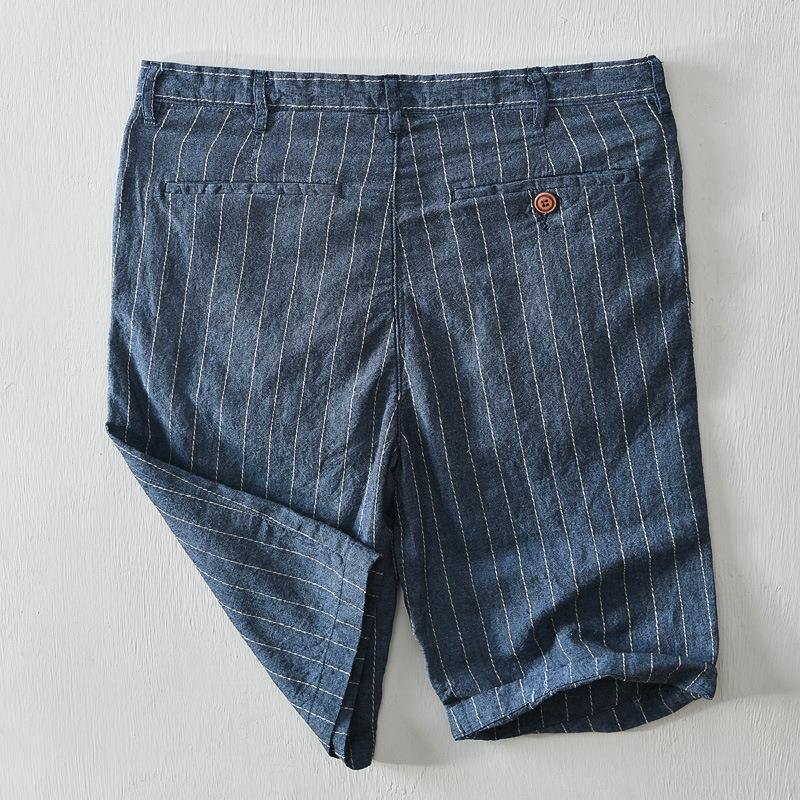 Massimiliano Gestreifte Leinen-Shorts