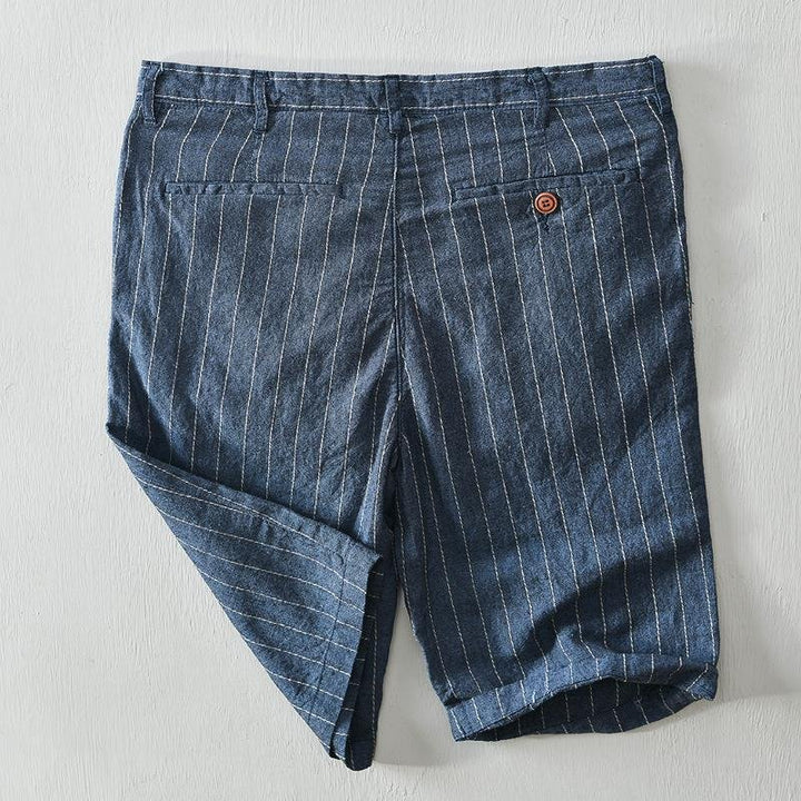 Massimiliano Gestreifte Leinen-Shorts