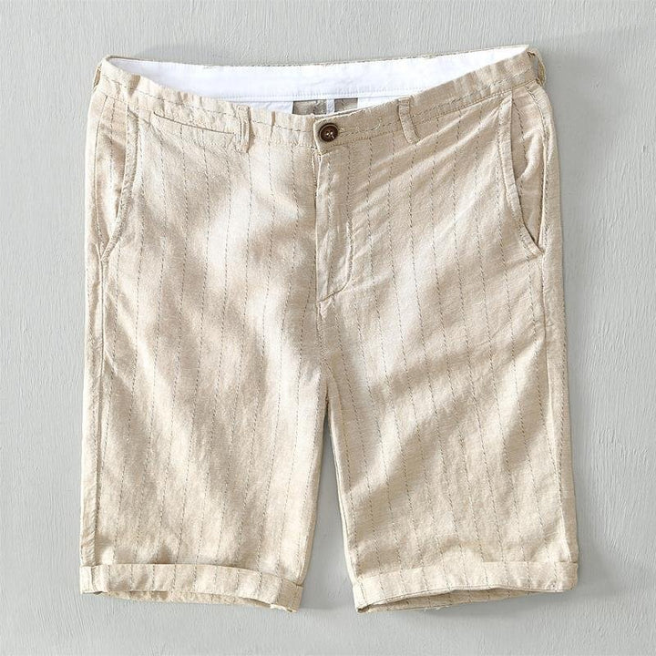 Massimiliano Gestreifte Leinen-Shorts