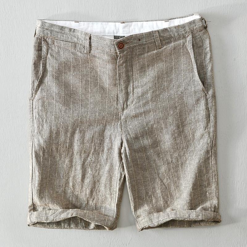 Massimiliano Gestreifte Leinen-Shorts