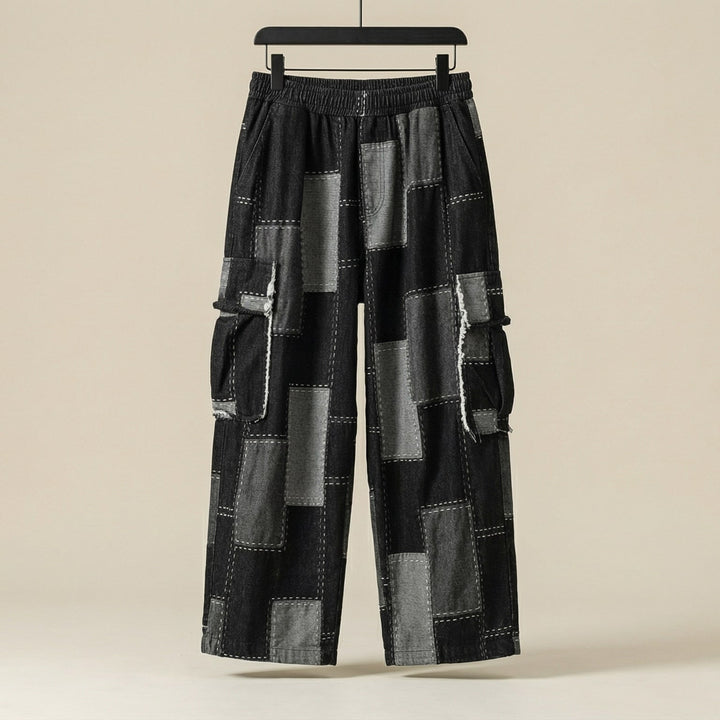 Melo Weite Patchwork-Hose aus Baumwolle