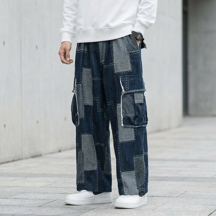 Melo Weite Patchwork-Hose aus Baumwolle