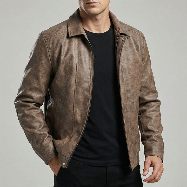Raffaele Kunstlederjacke mit Reißverschluss