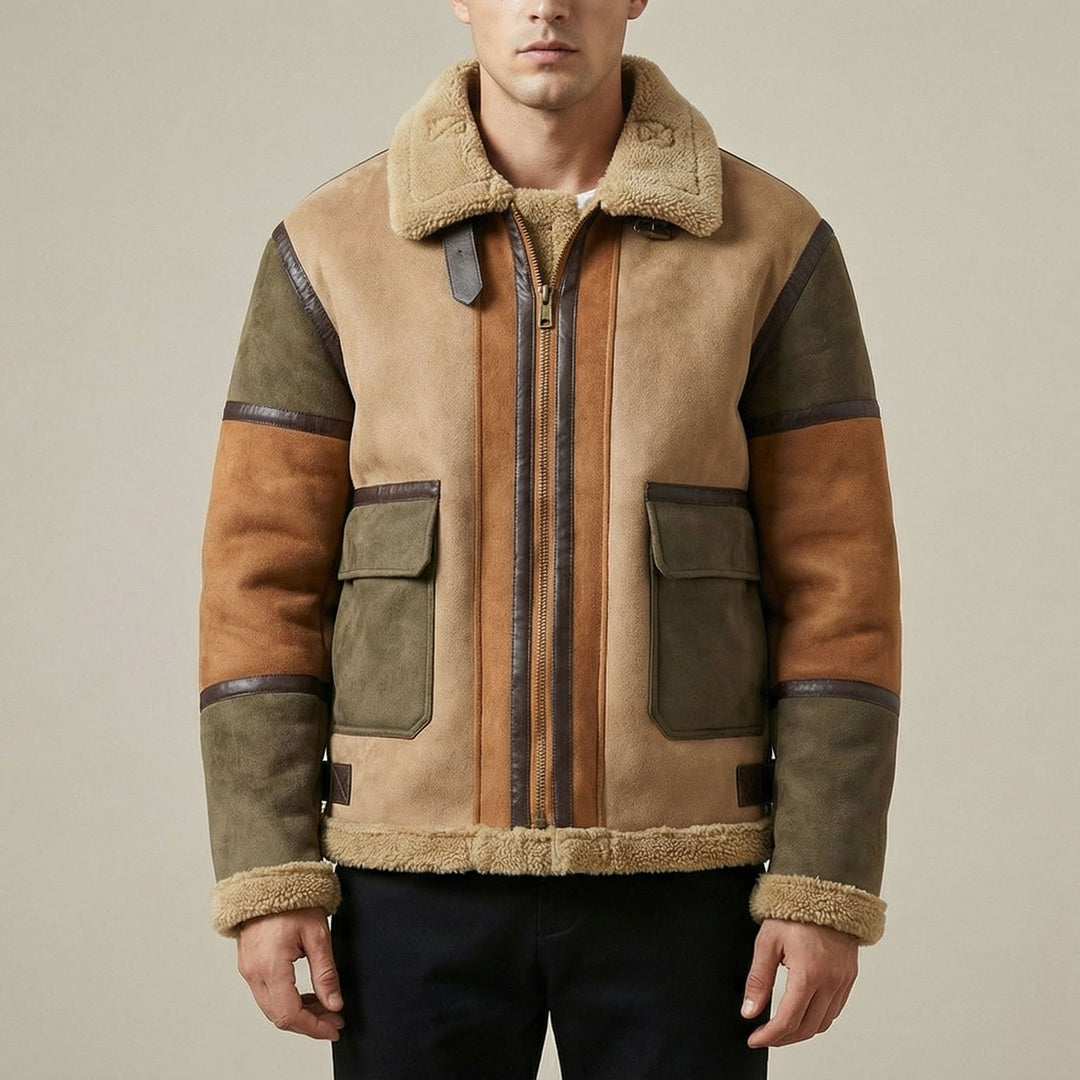 Salvatore Lederjacke mit Lammfellfutter