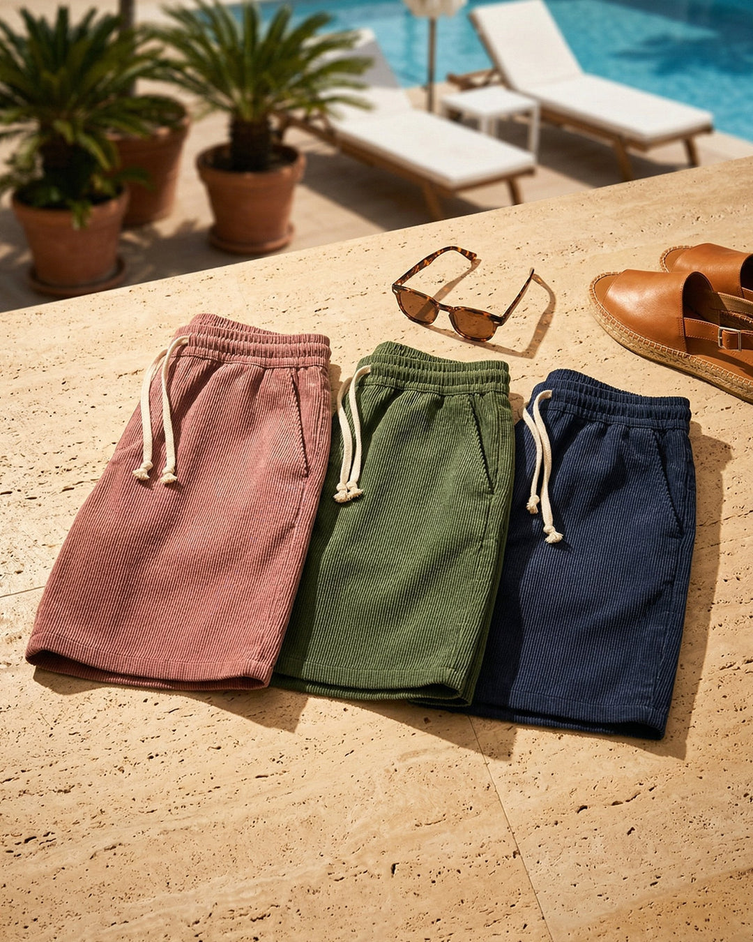 Omar Cord-Shorts mit Kordelzug