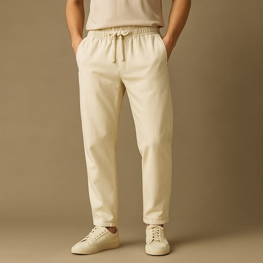 Oscar Lässige Baumwollhose mit Kordelzug