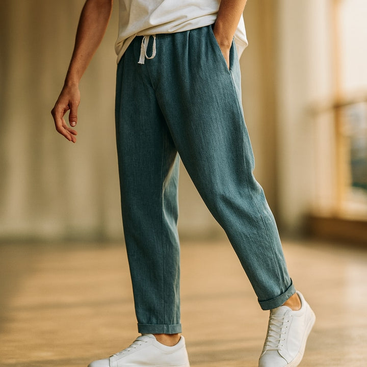 Oscar Lässige Baumwollhose mit Kordelzug