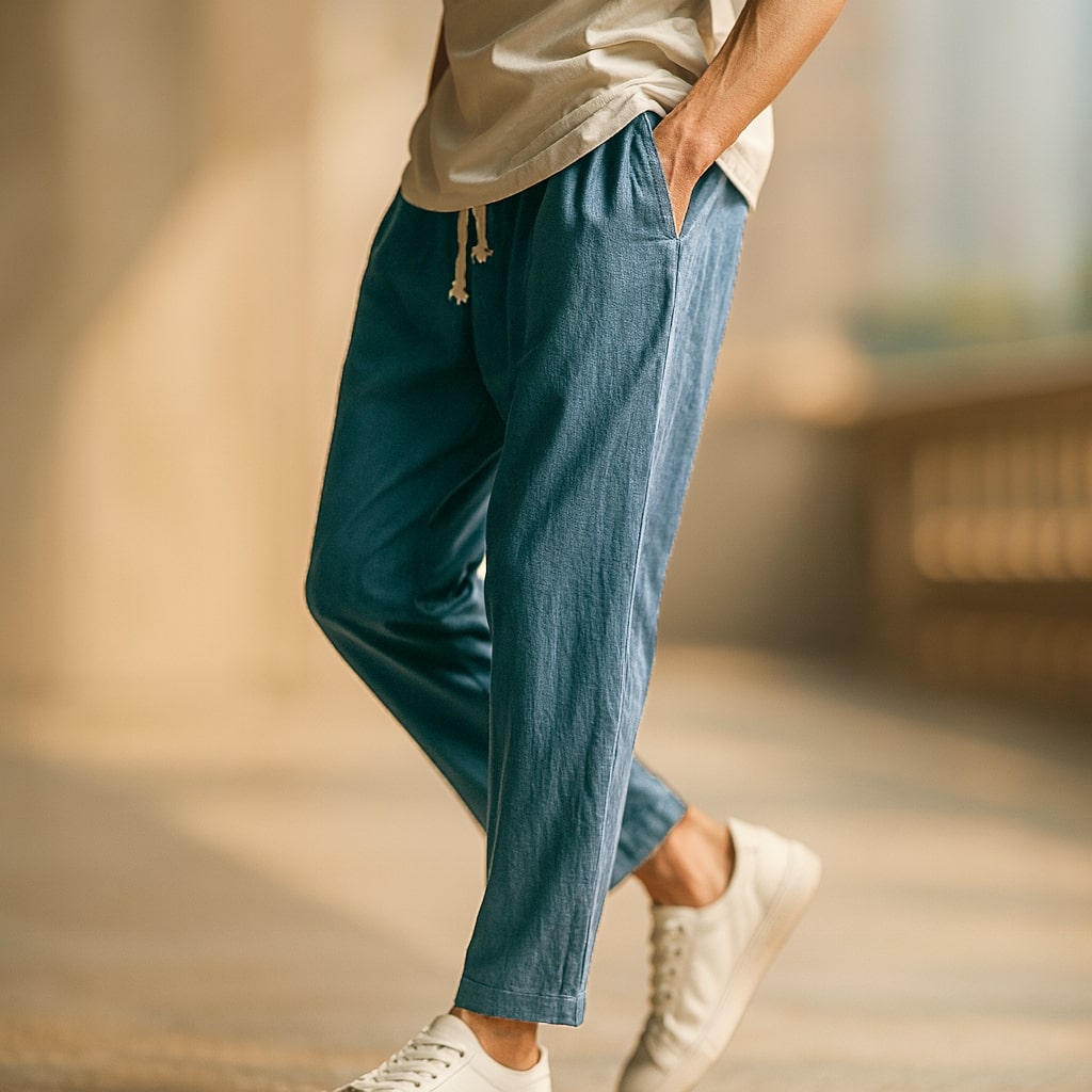 Oscar Lässige Baumwollhose mit Kordelzug
