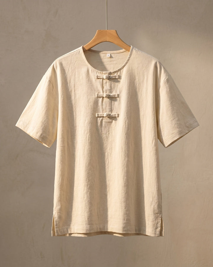Paolo T-Shirt aus Baumwolle und Leinen