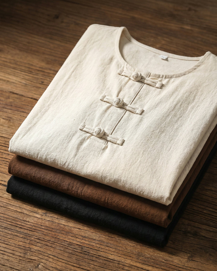 Paolo T-Shirt aus Baumwolle und Leinen