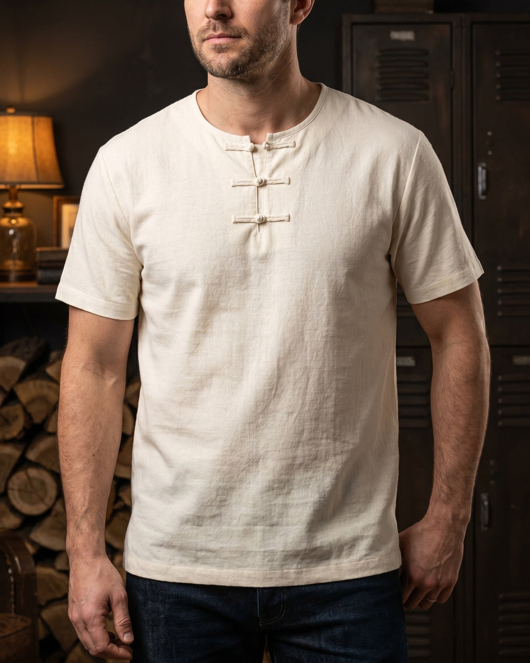 Paolo T-Shirt aus Baumwolle und Leinen