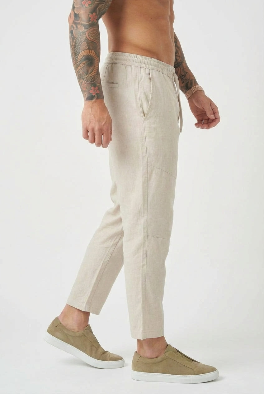 AVELOR Kyoto Linen Cropped Pants
