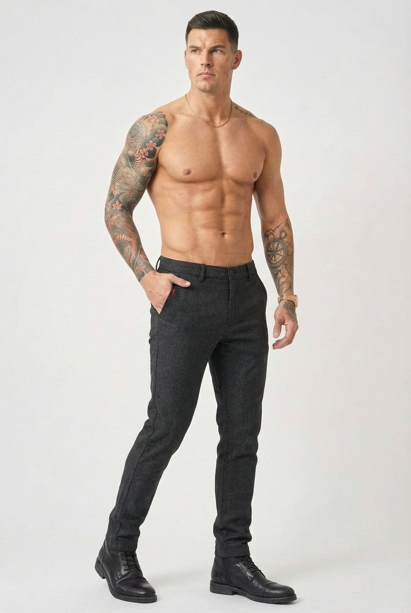 AVELOR Luca Slim Fit Pants - Black