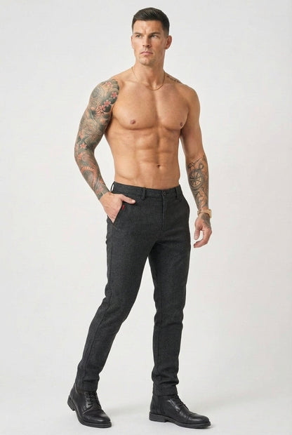 AVELOR Luca Slim Fit Pants - Black