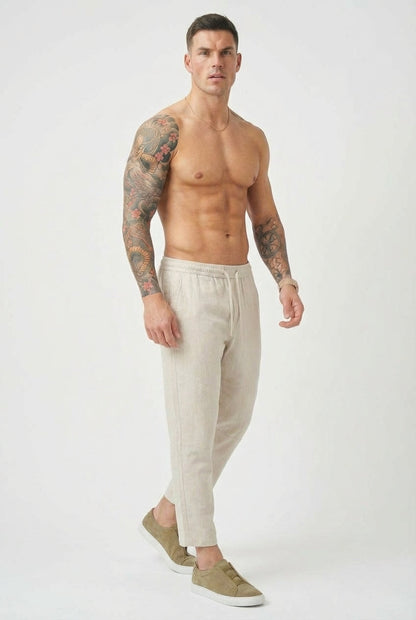 AVELOR Kyoto Linen Cropped Pants